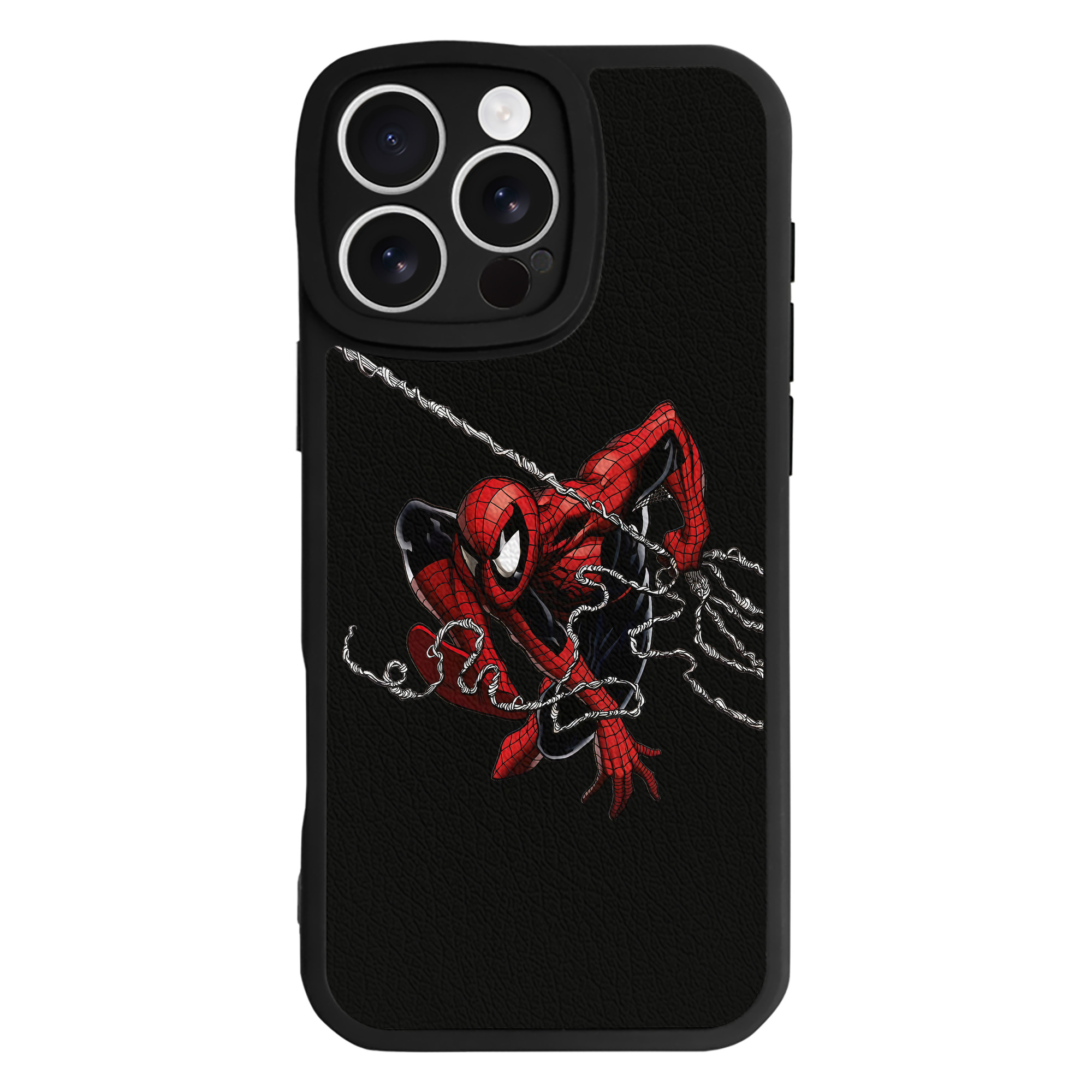 Spider Man スパイダーマン 【iPhone 16シリーズ対応】シリコンスマホケース（レザー調） 材質：シリコン